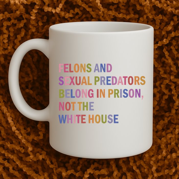 Felons And Sexual Predators Belong In Prison Not The White House Mug
