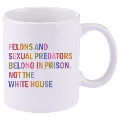 Felons And Sexual Predators Belong In Prison Not The White House 11oz C Handle Ceramic Mug