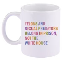 Felons And Sexual Predators Belong In Prison Not The White House 11oz C Handle Ceramic Mug