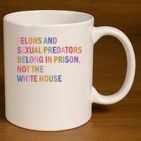 Felons And Sexual Predators Belong In Prison Not The White House 11oz C Handle Ceramic Mug