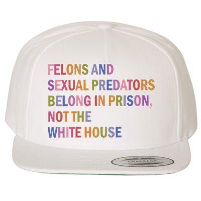 Felons And Sexual Predators Belong In Prison Not The White House Wool Snapback Cap