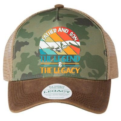 Father And Son The Legend The Legacy Retro Vintage Legacy Tie Dye Trucker Hat