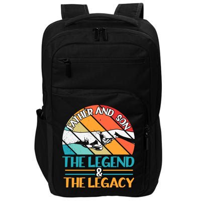 Father And Son The Legend The Legacy Retro Vintage Impact Tech Backpack
