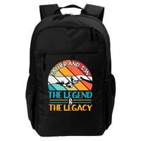 Father And Son The Legend The Legacy Retro Vintage Backpack