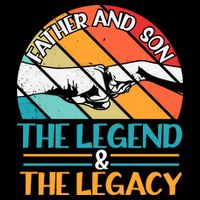 Father And Son The Legend The Legacy Retro Vintage Backpack