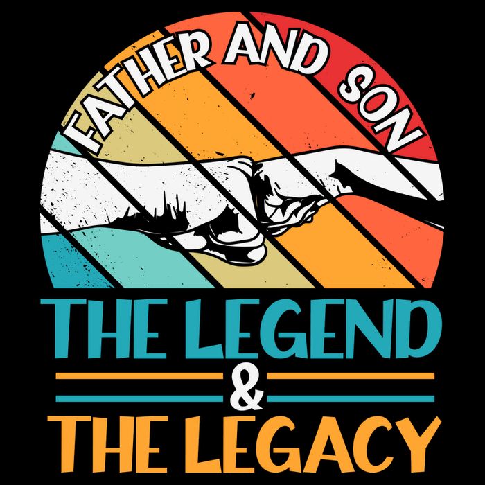 Father And Son The Legend The Legacy Retro Vintage Backpack