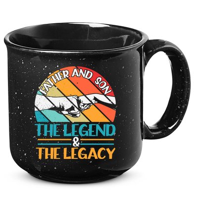Father And Son The Legend The Legacy Retro Vintage 15oz Campfire Ceramic Mug