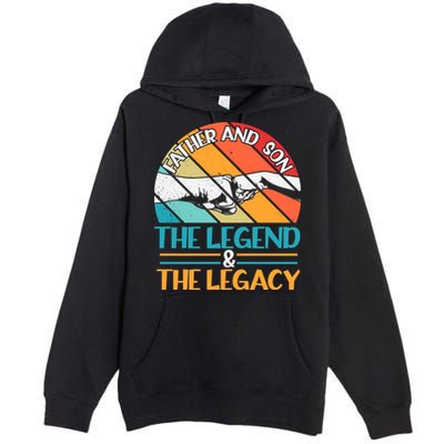 Father And Son The Legend The Legacy Retro Vintage Premium Pullover Hoodie