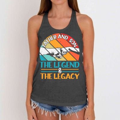 Father And Son The Legend The Legacy Retro Vintage Women's Knotted Racerback Tank