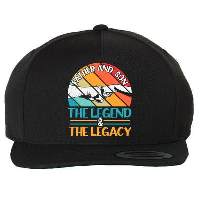 Father And Son The Legend The Legacy Retro Vintage Wool Snapback Cap
