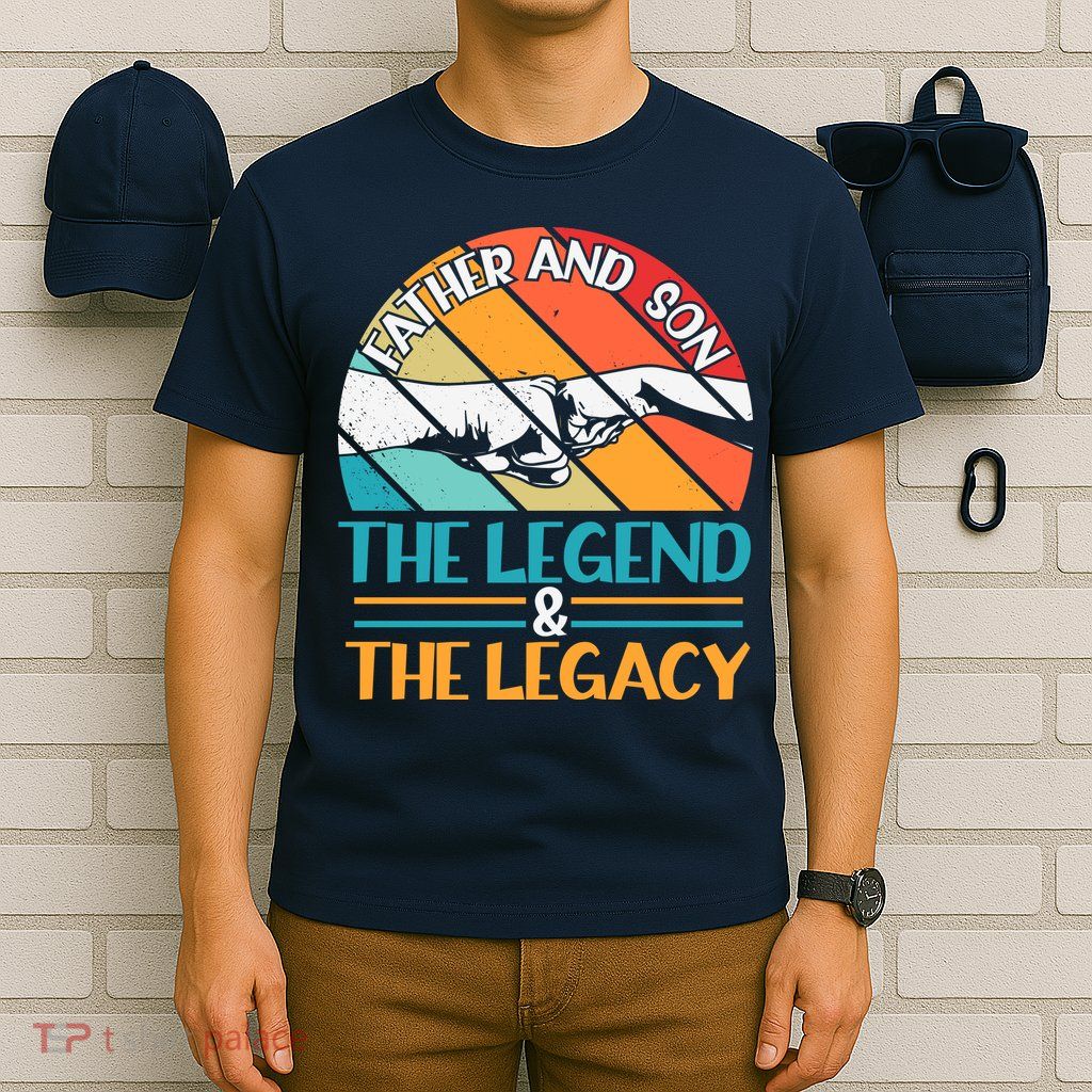 Father And Son The Legend The Legacy Retro Vintage T-Shirt