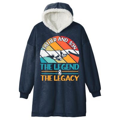 Father And Son The Legend The Legacy Retro Vintage Hooded Wearable Blanket