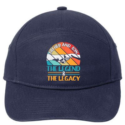Father And Son The Legend The Legacy Retro Vintage 7-Panel Snapback Hat