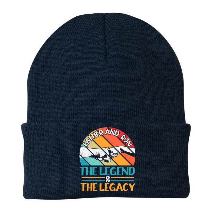 Father And Son The Legend The Legacy Retro Vintage Knit Cap Winter Beanie