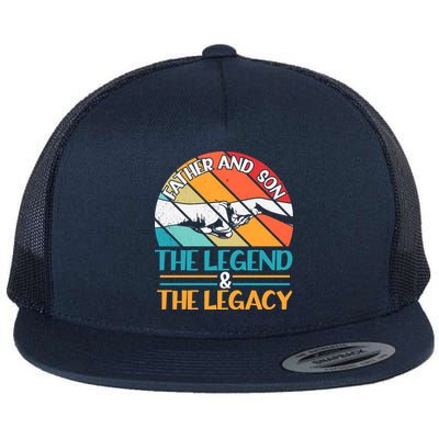 Father And Son The Legend The Legacy Retro Vintage Flatbill Hat