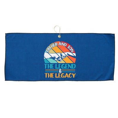 Father And Son The Legend The Legacy Retro Vintage Large Microfiber Waffle Golf Towel