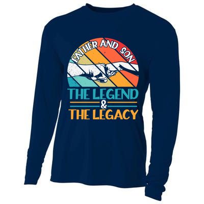 Father And Son The Legend The Legacy Retro Vintage Cooling Performance Long Sleeve Crew