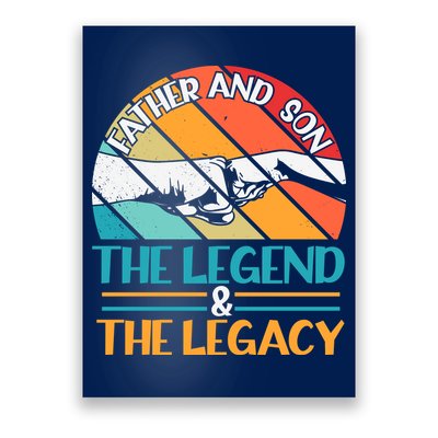 Father And Son The Legend The Legacy Retro Vintage Poster