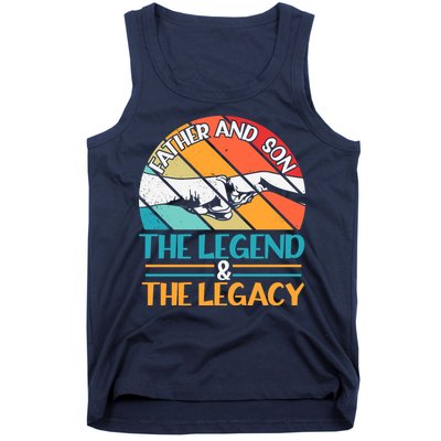 Father And Son The Legend The Legacy Retro Vintage Tank Top
