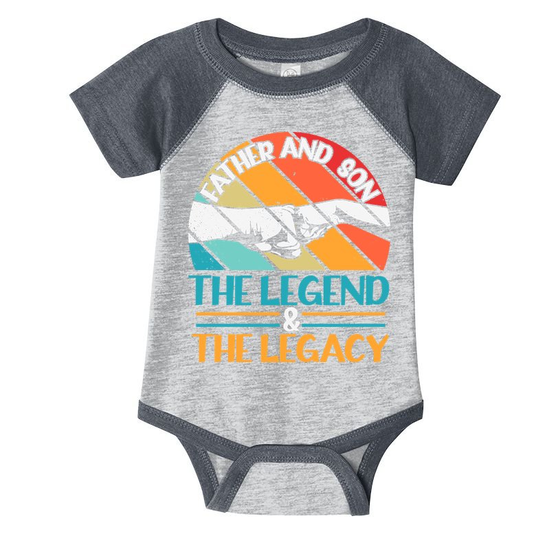 Father And Son The Legend The Legacy Retro Vintage Infant Baby Jersey Bodysuit