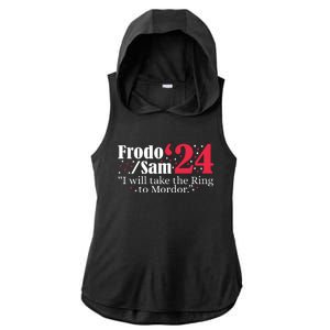 Frodo And Sam 2024 I Will Take The Ring To Mordor 2024 Ladies PosiCharge Tri-Blend Wicking Draft Hoodie Tank