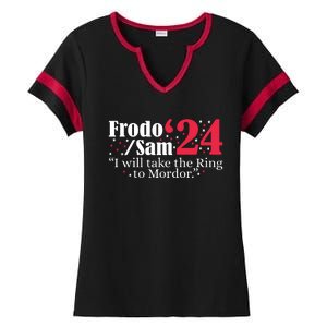 Frodo And Sam 2024 I Will Take The Ring To Mordor 2024 Ladies Halftime Notch Neck Tee