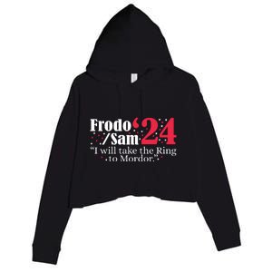 Frodo And Sam 2024 I Will Take The Ring To Mordor 2024 Crop Fleece Hoodie