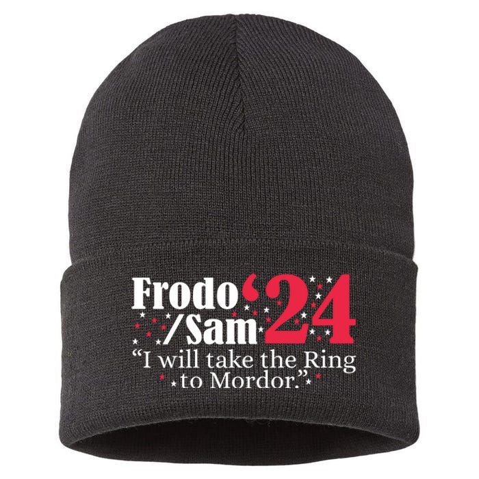 Frodo And Sam 2024 I Will Take The Ring To Mordor 2024 Sustainable Knit Beanie