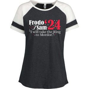 Frodo And Sam 2024 I Will Take The Ring To Mordor 2024 Enza Ladies Jersey Colorblock Tee