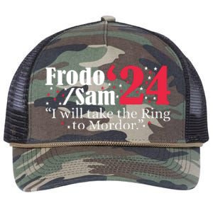 Frodo And Sam 2024 I Will Take The Ring To Mordor 2024 Retro Rope Trucker Hat Cap