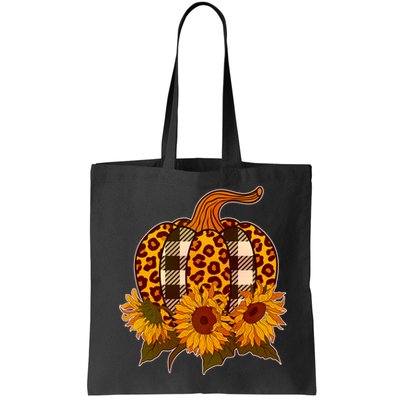 Fashion Autumn Leopard Buffalo Plaid Pumpkin Bag