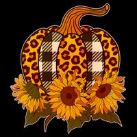 Fashion Autumn Leopard Buffalo Plaid Pumpkin Tank Top