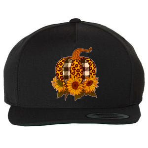 Fashion Autumn Leopard Buffalo Plaid Pumpkin Wool Snapback Cap