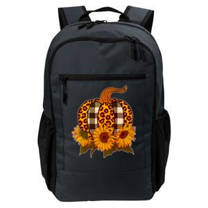 Fashion Autumn Leopard Buffalo Plaid Pumpkin Daily Commute Backpack