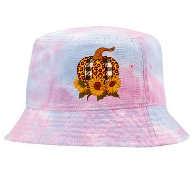 Fashion Autumn Leopard Buffalo Plaid Pumpkin Tie-Dyed Bucket Hat