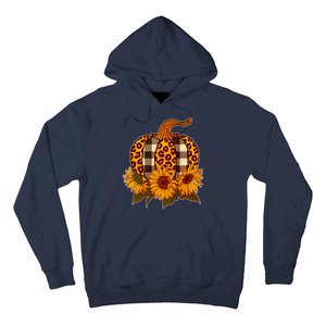 Fashion Autumn Leopard Buffalo Plaid Pumpkin Hoodie