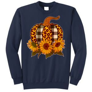 Fashion Autumn Leopard Buffalo Plaid Pumpkin Sweatshirt