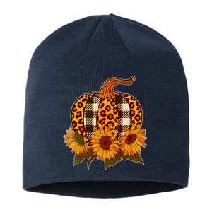 Fashion Autumn Leopard Buffalo Plaid Pumpkin Sustainable Beanie