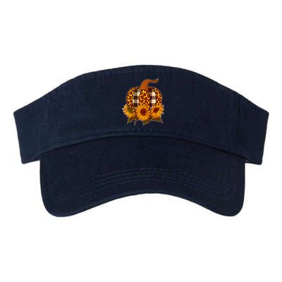 Fashion Autumn Leopard Buffalo Plaid Pumpkin Valucap Bio-Washed Visor