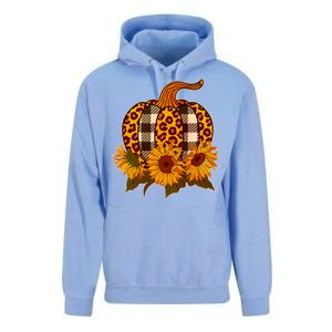 Fashion Autumn Leopard Buffalo Plaid Pumpkin Unisex Surf Hoodie