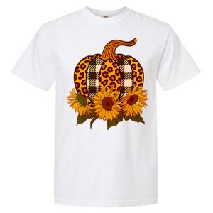 Fashion Autumn Leopard Buffalo Plaid Pumpkin Garment-Dyed Heavyweight T-Shirt