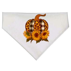 Fashion Autumn Leopard Buffalo Plaid Pumpkin USA-Made Doggie Bandana