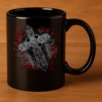Fashion Cross 11oz C Handle Ceramic Mug