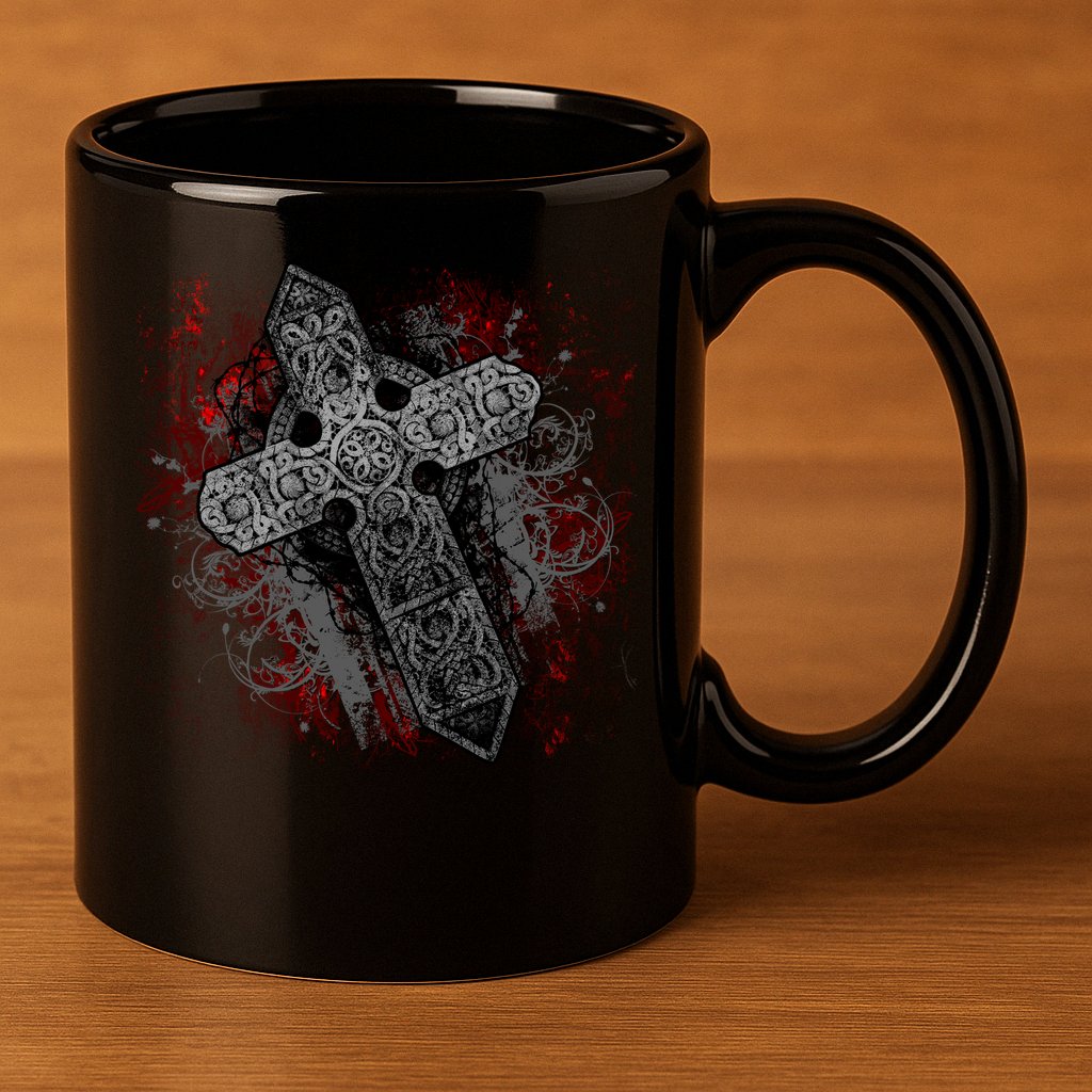 Fashion Cross 11oz C Handle Ceramic Mug