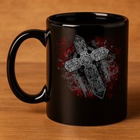 Fashion Cross 11oz C Handle Ceramic Mug