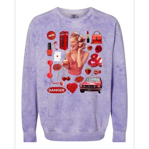 Fashion Red Girl Colorblast Crewneck Sweatshirt