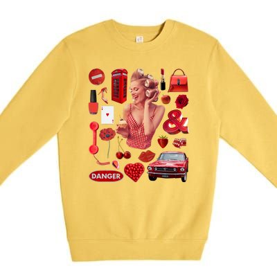 Fashion Red Girl Premium Crewneck Sweatshirt