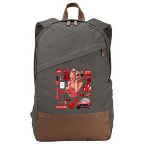 Fashion Red Girl Cotton Canvas Backpack