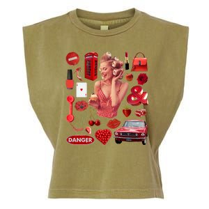 Fashion Red Girl Garment-Dyed Women's Muscle Tee