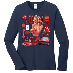 Fashion Red Girl Ladies Long Sleeve Shirt